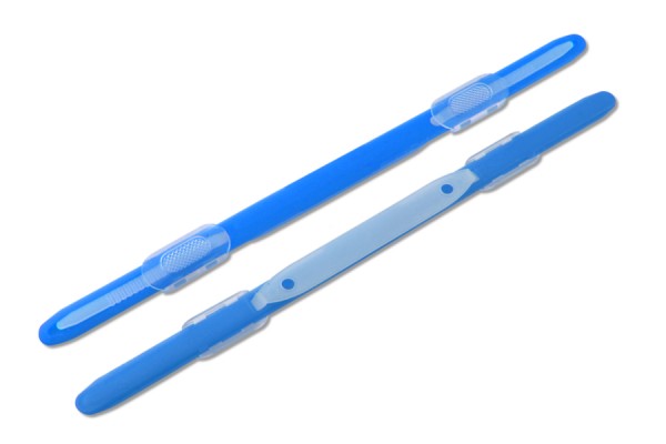 Plastic paper fasteners, blue