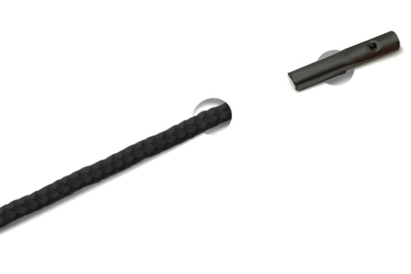 PP-Cords with Automatic Metal T-Ends, Black