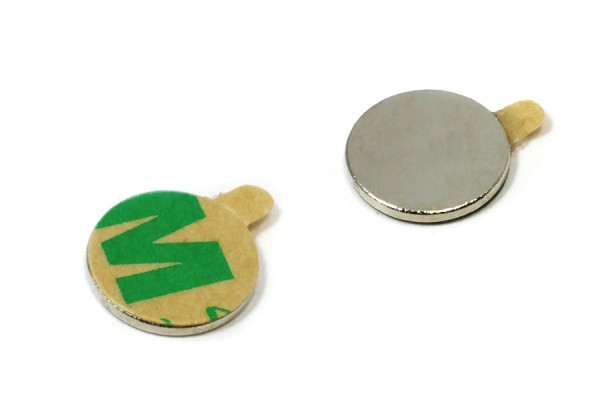 Disc Magnets, 10,0 x 1 mm, self-adhesive