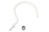 Kollektionshaken<br> aus Metall,<br> 78 mm, mit Gewinde,<br> weiss