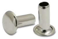 Maschinen-Nieten,<br> 4 mm Ø Schaft,<br> 8 mm Ø Kopf, vernickelt 10 mm