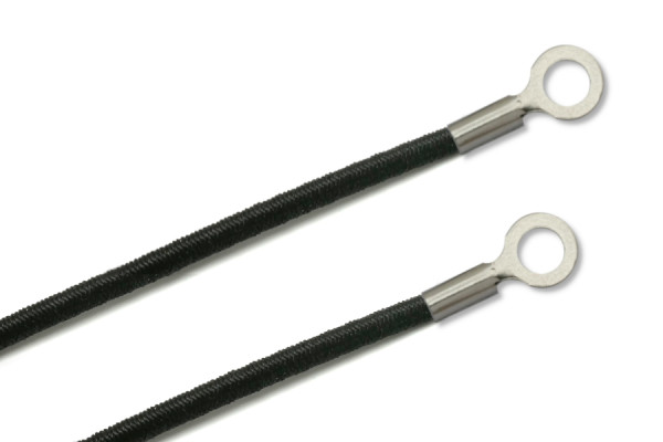Elastics With Cable Lugs, Closed, Black