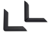 Buchecken, schwarz,<br>22 mm Schenkellänge,<br>3 mm Fassung