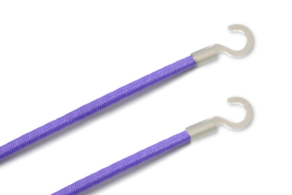Gummischnüre mit Kabelschuhen, offen, flieder