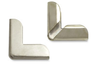 Buchecken, vernickelt,<br>20 mm Schenkellänge,<br> 5 mm Fassung