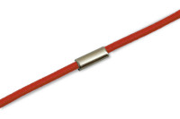 Gummischnüre<br>zum Ring montiert,<br> rot