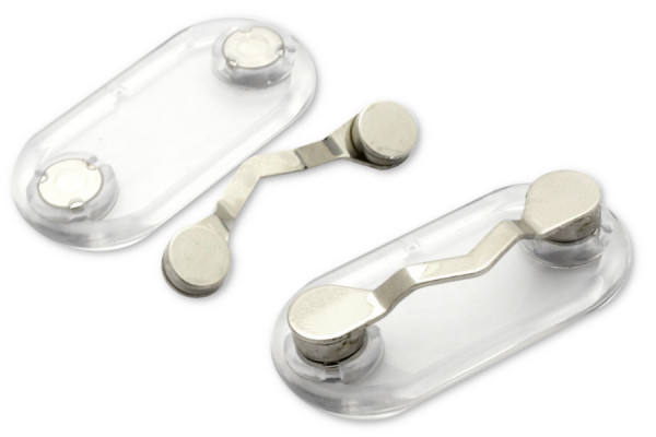 Magnetic Eyeglass Holder / ID Card Holder, Nickel Plated