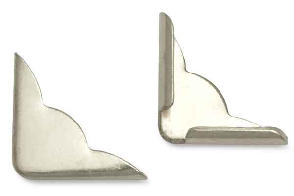 Buchecken, vernickelt, 16 mm Schenkellänge, 2,7 mm Fassung