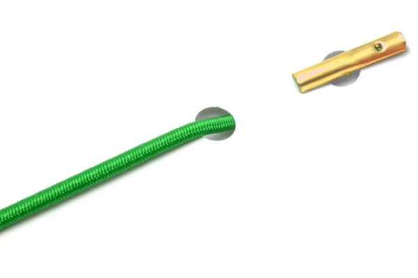 Elastics with automatic metal T-ends, green