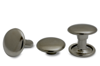 Doppel-Hohlnieten,<br> 9 mm Ø Kopf,<br> Fuß geschlossen,<br> schwarz eloxiert