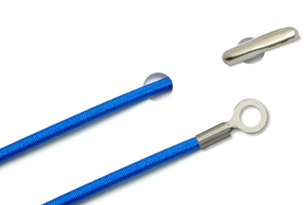 Gummischnüre mit Splint und geschlossenem Kabelschuh, aquablau