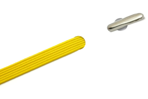 Flat Elastics with Round Metal T-Ends, Yellow