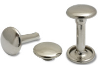 Doppel-Hohlnieten,<br> 9 mm Ø Kopf,<br> Fuß geschlossen,<br> vernickelt 12 mm