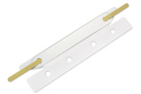Einsteck-Heftstreifen,<br> Heftzunge goldlackiert,<br> Deckleiste weiss
