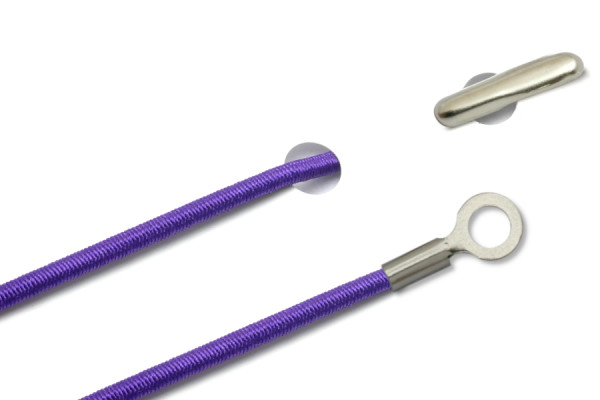Gummischnüre mit Splint und geschlossenem Kabelschuh, lila