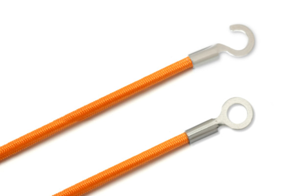 Elastics With Cable Lugs, Closed and Open, Orange