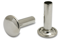 Maschinen-Nieten,<br> 4 mm Ø Schaft,<br> 10 mm Kopf, vernickelt 15 mm