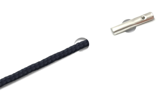 PP-Cords with Automatic Metal T-Ends, Navy-Blue