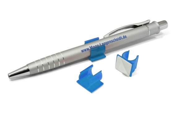 Stifthalter aus Kunststoff, selbstklebend, blau