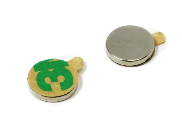 Disc Magnets, 9,5 x 1,5 mm, self-adhesive