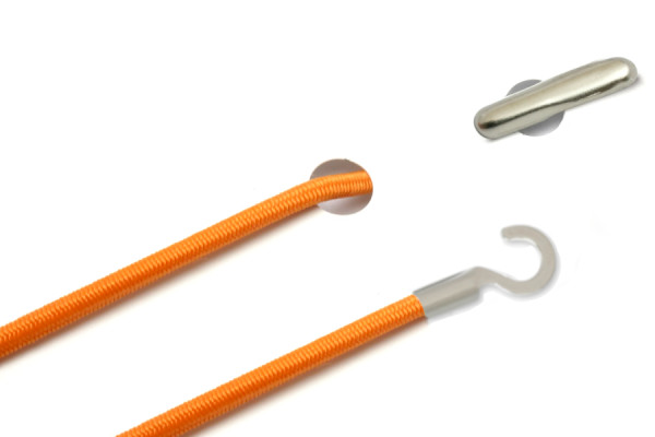Elastics with Metal End and Open Cable Lug, Orange