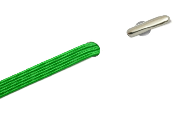 Flat Elastics with Round Metal T-Ends, Green