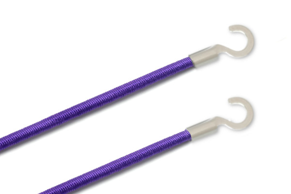 Gummischnüre mit Kabelschuhen, offen, lila