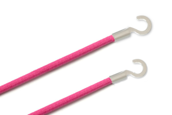 Gummischnüre mit Kabelschuhen, offen, pink