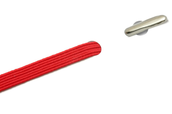 Flat Elastics with Round Metal T-Ends, Red