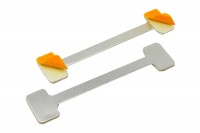 Regalwobbler<br> aus Aluminium, <br>75 mm,<br> mit 2 Klebeflächen