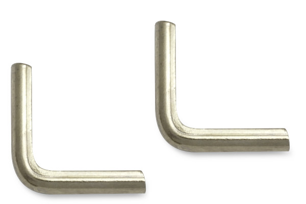 Buchecken, vernickelt, 13 mm Schenkellänge, 1,5 mm Fassung