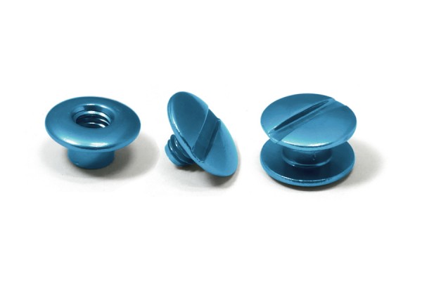Alu-Binding screws, light blue