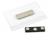 Magnetische Namensschilder,<br>57 x 90 mm,<br>mit eckigem Haftmagnet