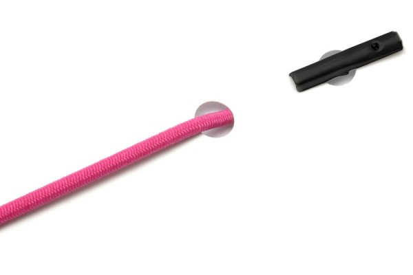 Elastics with automatic metal T-ends, pink