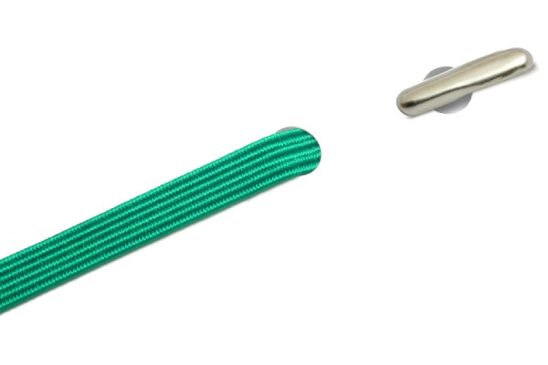 Flat Elastics with Round Metal T-Ends, Dark Green