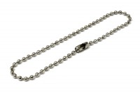 Kugelketten mit Verschluss,<br>2,4 mm Ø, vernickelt
