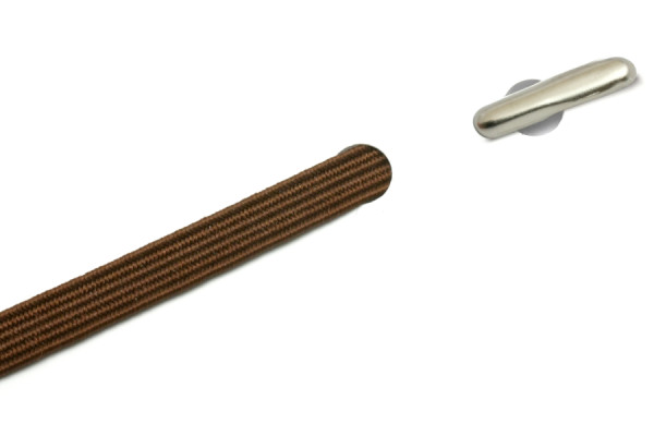 Flat Elastics with Round Metal T-Ends, Brown