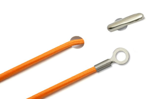 Elastics with Metal End and Closed Cable Lug, Orange