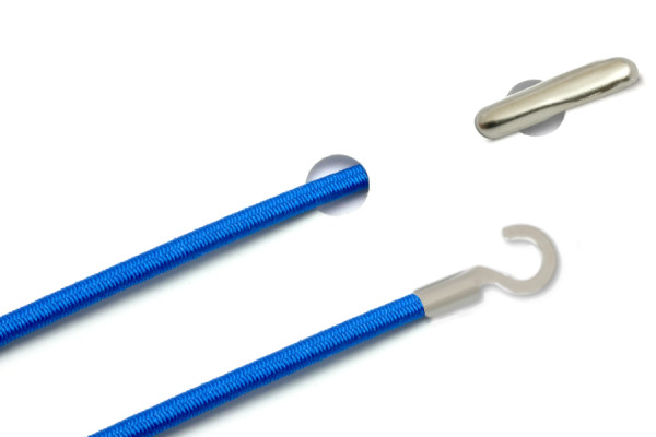 Elastics with Metal End and Open Cable Lug, Aqua Blue