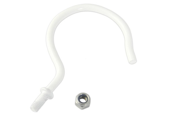 Metal Hooks, 78 mm, with Threat, White