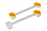 Regalwobbler<br> aus Aluminium,<br> 75 mm,<br> mit 3 Klebeflächen