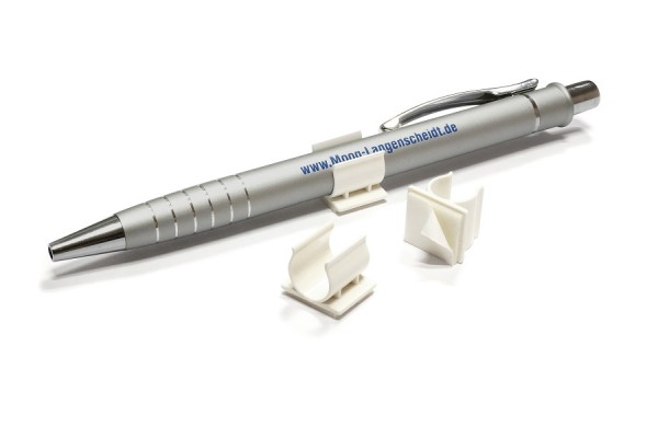 Stifthalter aus Kunststoff, selbstklebend, weiss