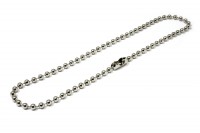 Kugelketten mit Verschluss,<br>2,4 mm Ø, vernickelt