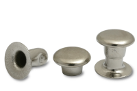 Doppel-Hohlnieten,<br> 6 mm Ø Kopf,<br> Fuß offen,<br> vernickelt