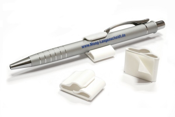 Pen holders, made of plastic, white