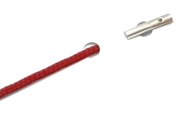 PP-Cords with Automatic Metal T-Ends, Red