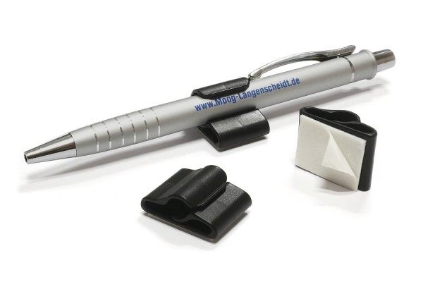 Pen Holders, Made of Plastic, Self-Adhesive, Black