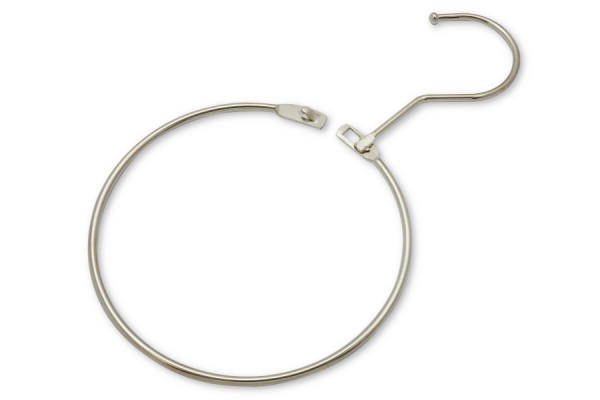 Merchandise Rings, with Hanging Hook, 120 mm, Nickel Plated