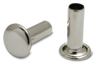 Maschinen-Nieten,<br> 4 mm Ø Schaft,<br> 8 mm Ø Kopf, vernickelt 12 mm