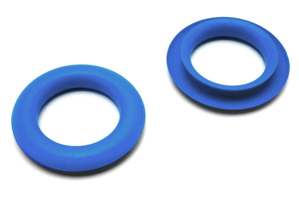 Finger Ring Eyelets, Made of Plastic, Lightblue